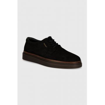Gant pantofi de piele intoarsa Kinzoon barbati, culoarea negru, 29633639 G00