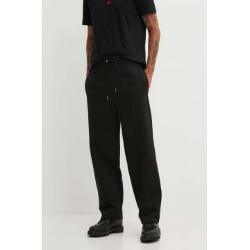 HUGO pantaloni de trening din bumbac culoarea negru, neted, 50516646