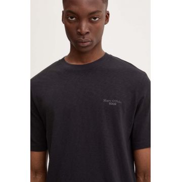 Marc O'Polo tricou din bumbac DENIM barbati, culoarea negru, cu imprimeu, 5000005077
