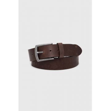 Pepe Jeans curea de piele PALMER BELT barbati, culoarea maro, PM021024