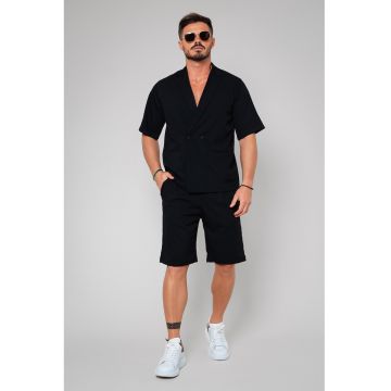 Set de sacou relaxed fit cu maneci scurte si pantaloni scurti