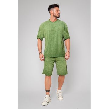 Set de tricou cu maneci cazute si pantaloni scurti