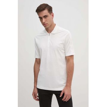 Armani Exchange polo de bumbac culoarea alb, cu imprimeu, 6DZFLC ZJM5Z