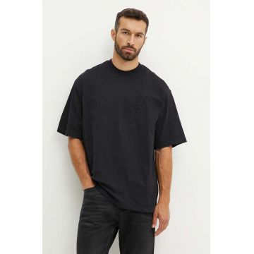 Armani Exchange tricou din bumbac barbati, culoarea negru, neted, 6DZTLJ ZJYJZ