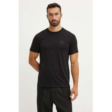 Armani Exchange tricou din bumbac culoarea negru, cu imprimeu