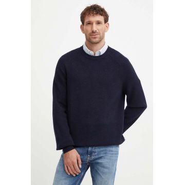 BOSS pulover din amestec de lana barbati, culoarea albastru marin, 50519610