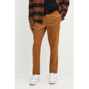 Dickies pantaloni barbati, culoarea maro, mulata