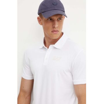 EA7 Emporio Armani tricou polo barbati, culoarea alb, cu imprimeu, PJVQZ.6DPF16