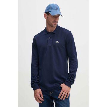 Lacoste longsleeve din bumbac culoarea bleumarin, uni L1312.166-166