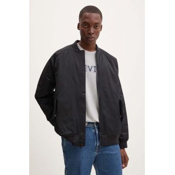 Levi's geaca bomber barbati, culoarea negru, de iarna, oversize, A4418