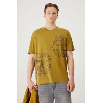 Medicine tricou din bumbac barbati, culoarea verde, cu imprimeu