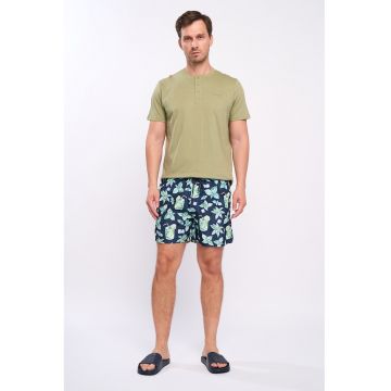 Pantaloni scurti de baie cu model tropical