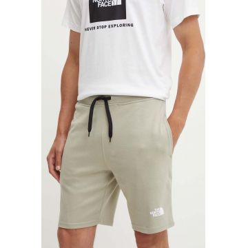 The North Face pantaloni scurti din bumbac Graphic Short Light culoarea gri, NF0A3S4F1I41