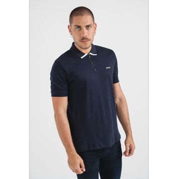 Tricou polo cu fenta cu fermoar Dalomino