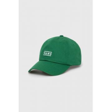 Vans șapcă de baseball din bumbac culoarea verde, cu imprimeu, VN000HS6J5F1