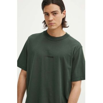 Abercrombie & Fitch tricou din bumbac barbati, culoarea verde, cu imprimeu, KI123-1038