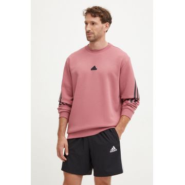 adidas bluza Future Icons barbati, culoarea roz, cu imprimeu, IW6087