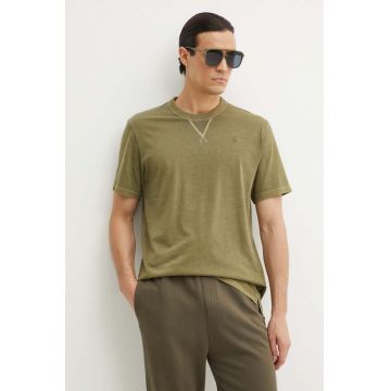 G-Star Raw tricou din bumbac barbati, culoarea verde, neted, D24449-2653