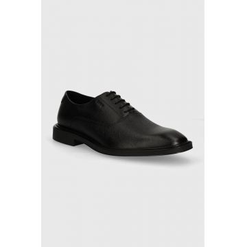 HUGO pantofi de piele Gryff barbati, culoarea negru, 50522975