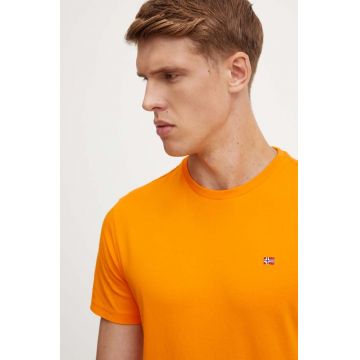 Napapijri tricou din bumbac Salis SS Sum barbati, culoarea portocaliu, neted, NP0A4H8DA671