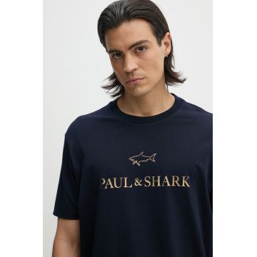 Paul&Shark tricou din bumbac barbati, culoarea albastru marin, cu imprimeu, 14311602
