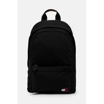 Tommy Jeans rucsac barbati, culoarea negru, mare, neted, AM0AM12407