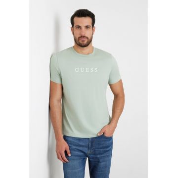 Tricou slim fit cu logo brodat