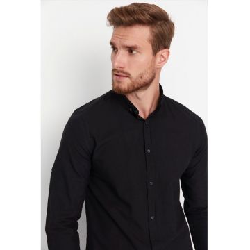 Camasa slim fit cu guler fixat cu nasturi