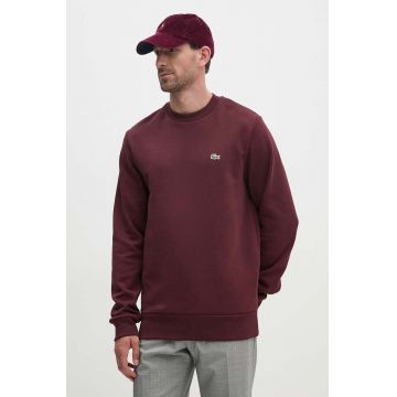 Lacoste bluza barbati, culoarea bordo, neted