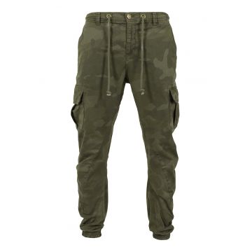 Pantaloni cargo cu imprimeu camuflaj