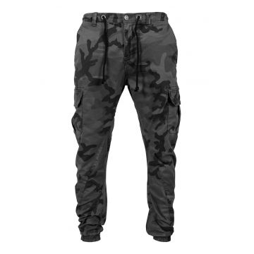 Pantaloni cargo cu imprimeu camuflaj