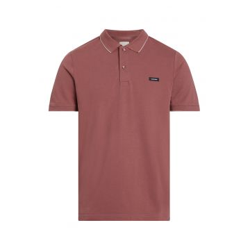 Tricou polo slim fit din material pique