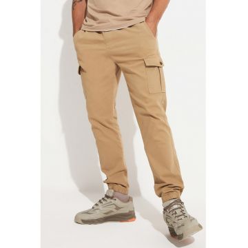 Pantaloni cargo cu snur de ajustare in talie