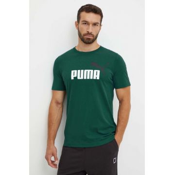 Puma tricou barbati, culoarea verde, cu imprimeu