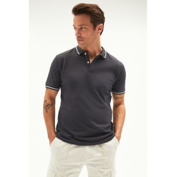 Tricou polo cu margini contrastante