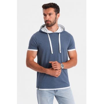 Tricou regular fit din bumbac cu gluga