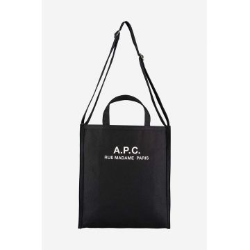 A.P.C. geanta A.P.C. Cabas Recuperation CODBM-H61318 BLACK culoarea negru