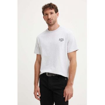 A.P.C. tricou din bumbac standard rue madame GOTS culoarea gri, cu imprimeu, COHBU.M26388