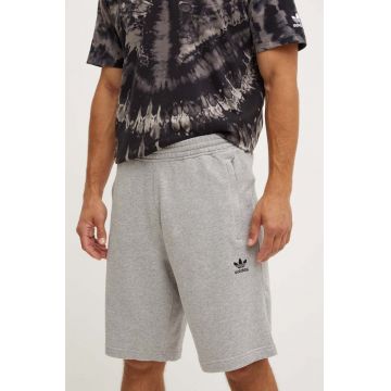 adidas Originals pantaloni scurti din bumbac culoarea gri, melanj, IY8517