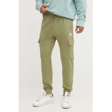 adidas pantaloni de trening culoarea verde, neted, JI6424