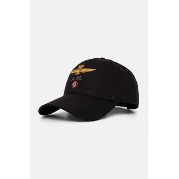 Aeronautica Militare șapcă de baseball din bumbac culoarea negru, cu imprimeu, HA1100CT2848