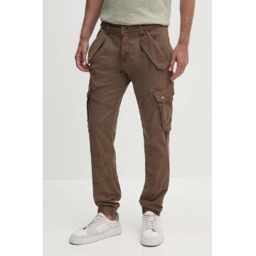 Alpha Industries pantaloni Combat Pant LW barbati, culoarea maro, cu fason cargo, 126215