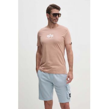 Alpha Industries tricou din bumbac culoarea roz, cu imprimeu