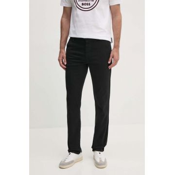 Boss Orange pantaloni barbati, culoarea negru, cu fason chinos, 50518468