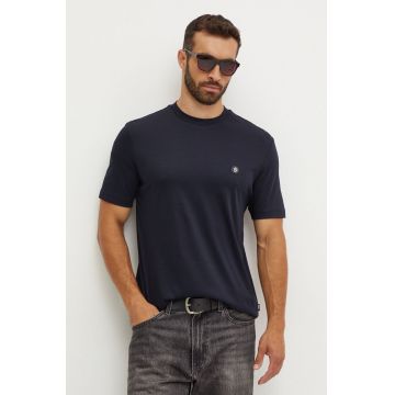 BOSS tricou din bumbac barbati, culoarea albastru marin, neted, 50520298