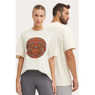 Fjallraven tricou Kanken Art culoarea bej, cu imprimeu, F12600218