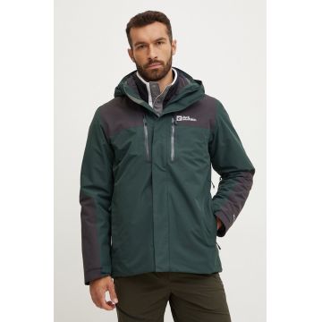 Jack Wolfskin jacheta de exterior Jasper 3 in 1 culoarea verde, A61858