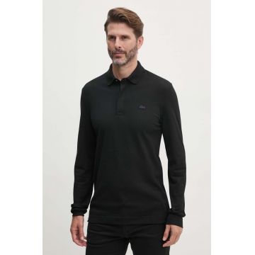 Lacoste longsleeve barbati, culoarea negru, neted, PH2481