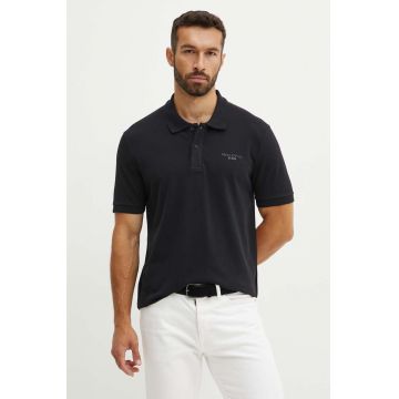 Marc O'Polo polo de bumbac DENIM culoarea negru, neted, 5000005079