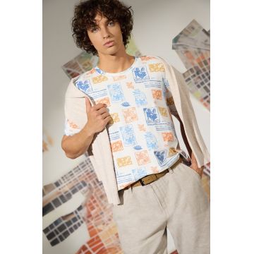 Medicine tricou barbati, culoarea bej, modelator